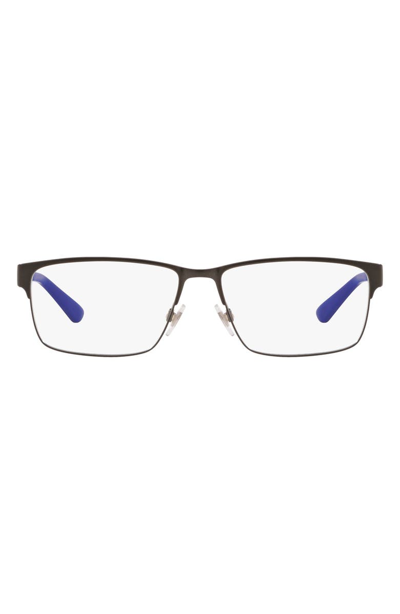 Polo Ralph Lauren 56mm Rectangular Optical Glasses, Main, color, 