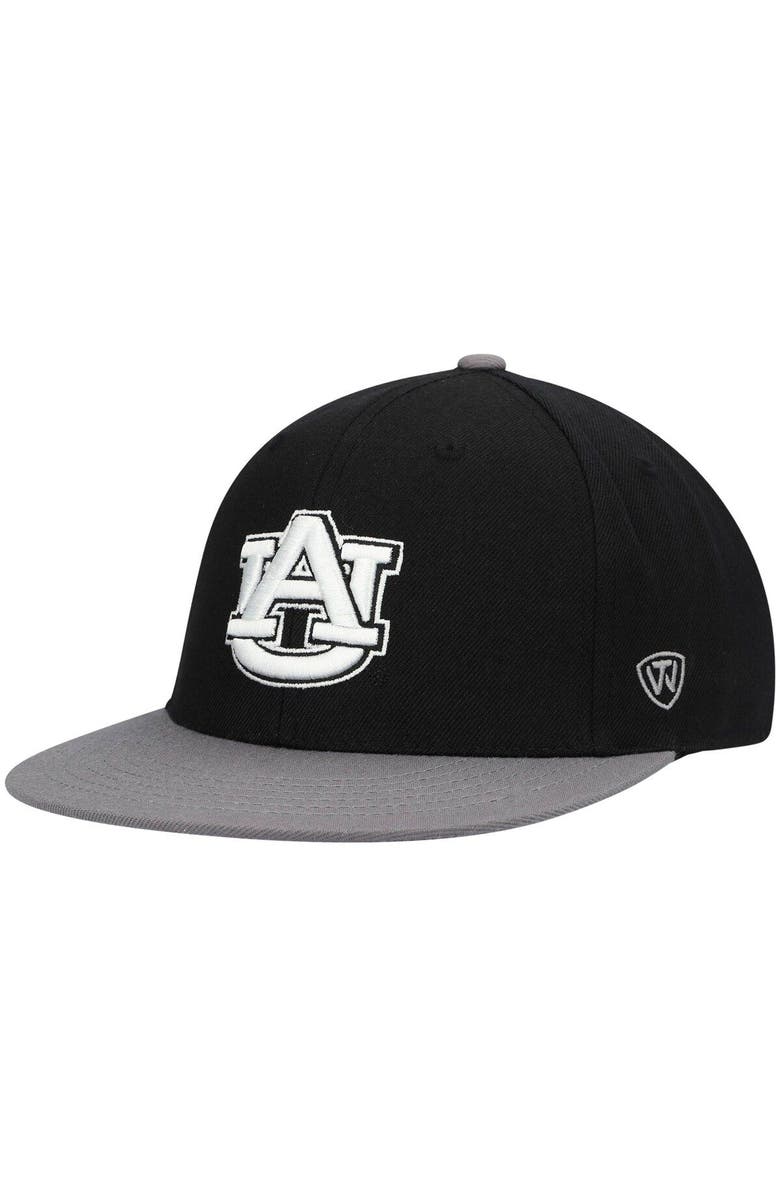 TOP OF THE WORLD Men's Top of the World Black/Gray Auburn Tigers Team Color Two-Tone Fitted Hat, Main, color, Black