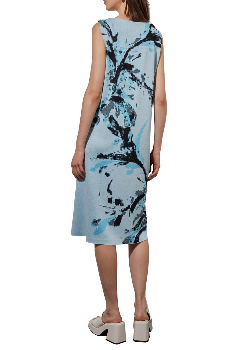 Cutout Abstract Jacquard Knit A-Line Dress, Alternate, color, HAZE/D BL/BK