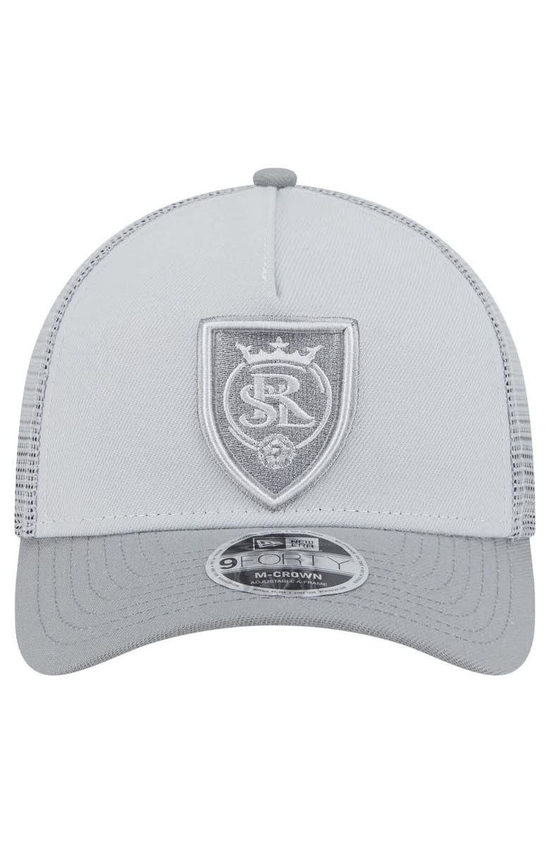 New Era Men's New Era Gray Real Salt Lake Color Pack 9FORTY A-Frame Adjustable Trucker Hat, Alternate, color,
