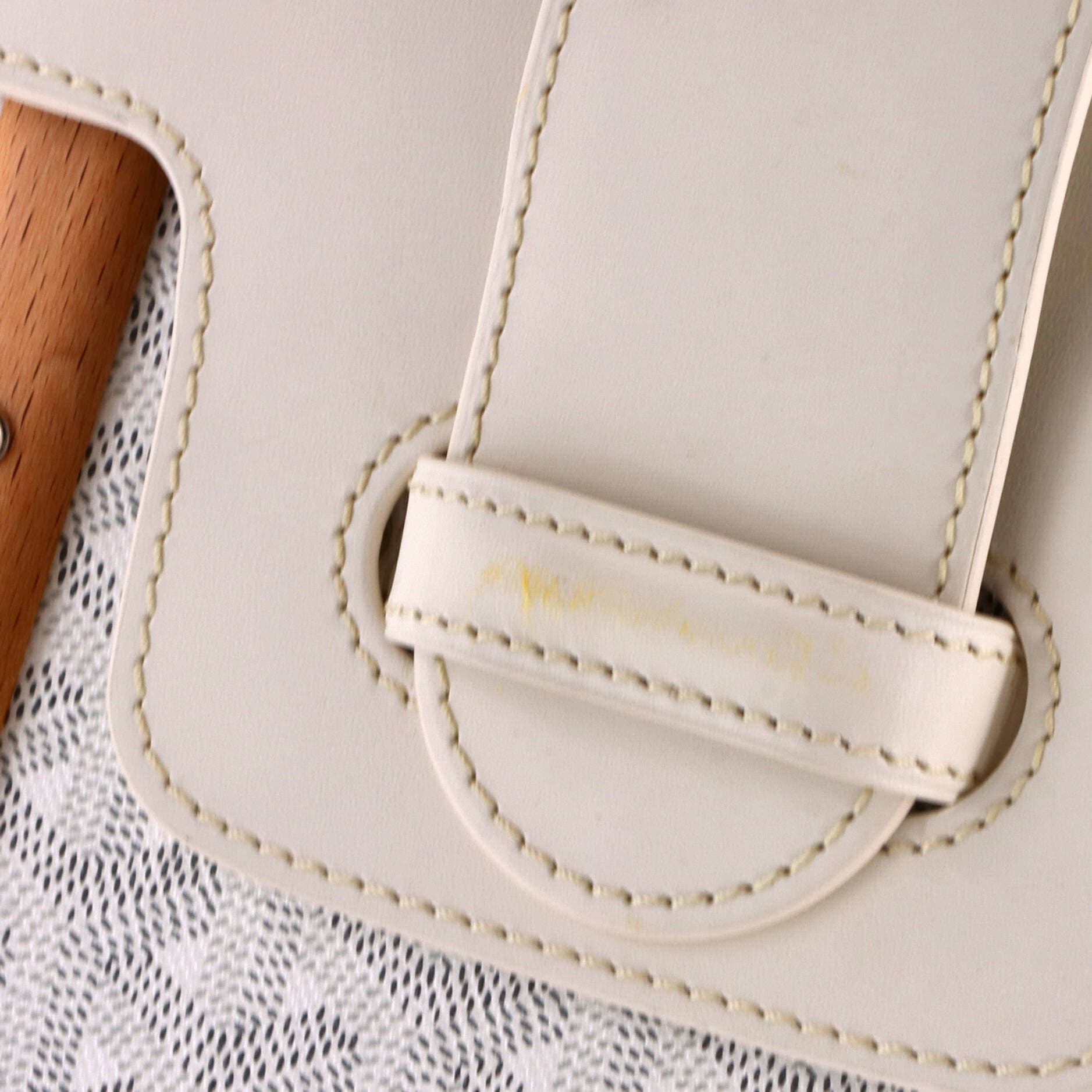 Saigon Top Handle Bag Coated Canvas with Leather PM, Alternate, color, White