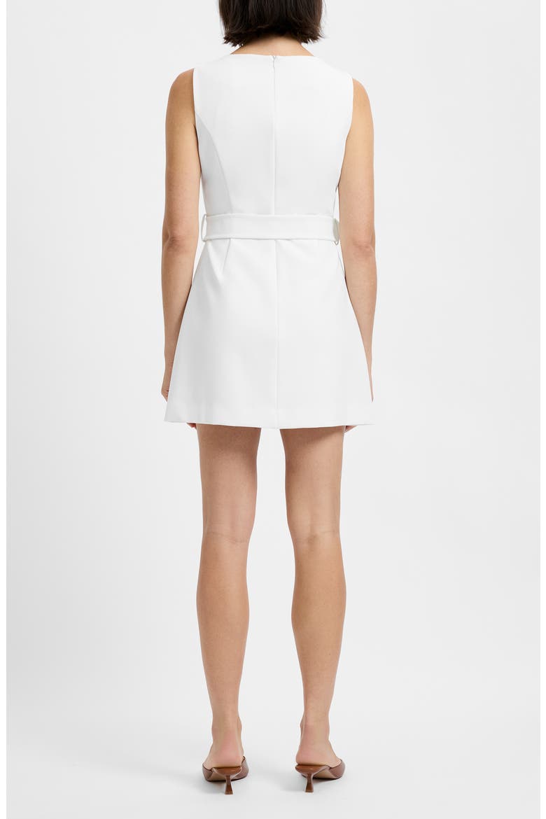 Azra Belted Sleeveless Twill Minidress, Alternate, color, SUMMER WHITE