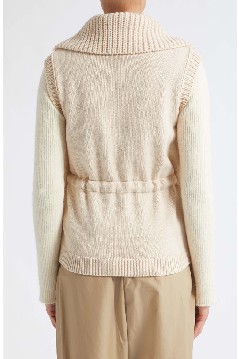 Quilted Faux Fur & Virgin Wool & Cashmere Down Vest, Alternate, color, BEIGE