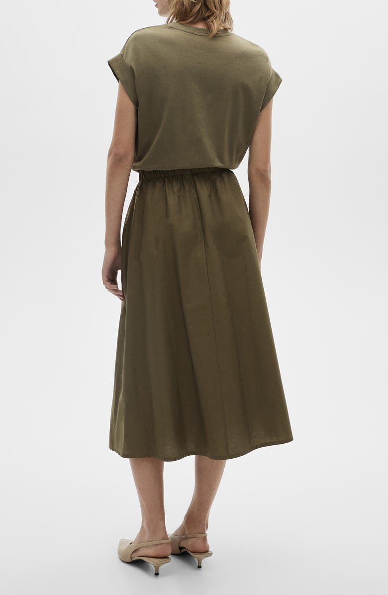 MANGO Cotton Knit A-Line Dress, Alternate, color, Khaki Green