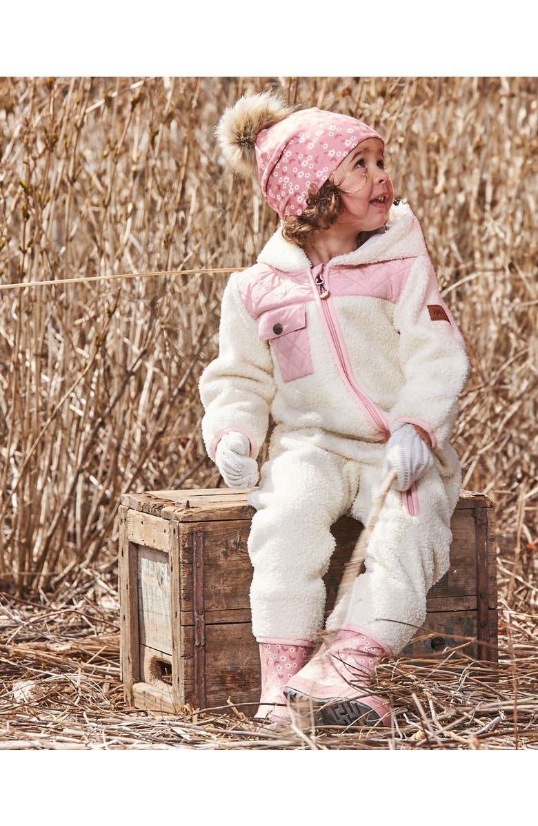 Deux par Deux Baby Girl's Baby One-Piece Mid-Season Outerwear Off-White And Pale Pink, Alternate, color, 