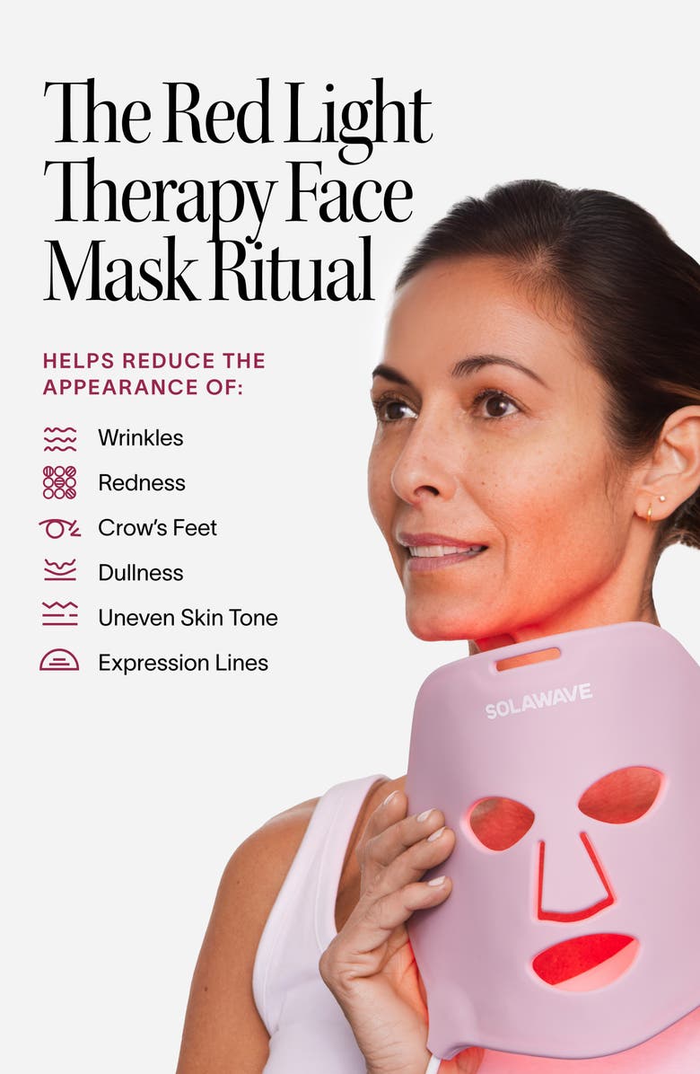 SolaWave Wrinkle Retreat Light Therapy Face Mask $349 Value, Alternate, color, Pink