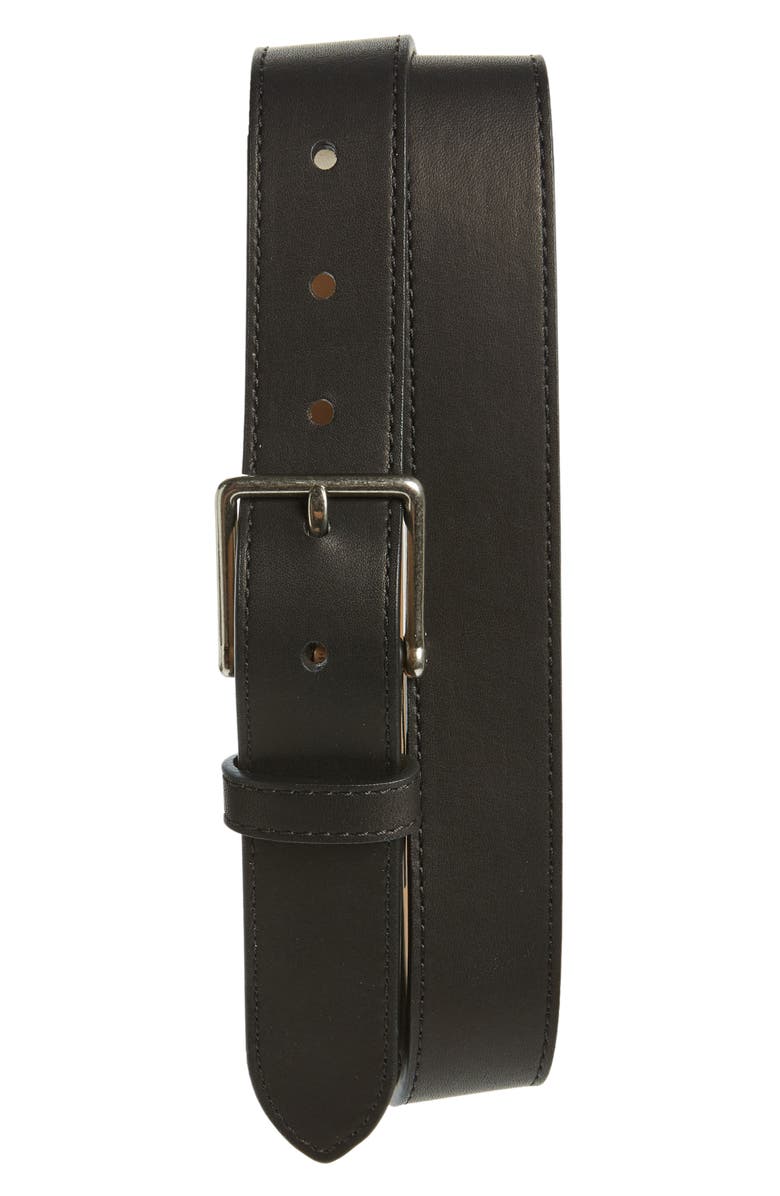 Shinola Leather Belt, Main, color, Black