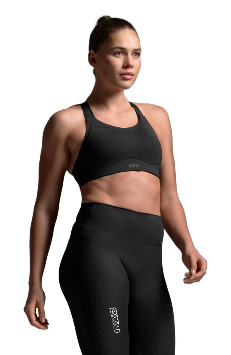 2XU Light Speed High Impact Bra, Alternate, color, Black/Silver Reflective