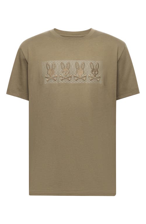 Psycho Bunny Costello Appliqué Graphic T-shirt In Green