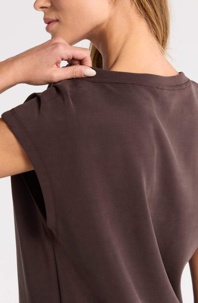 Zella Ultrasoft Knit Gathered Shoulder Top, Alternate, color, 