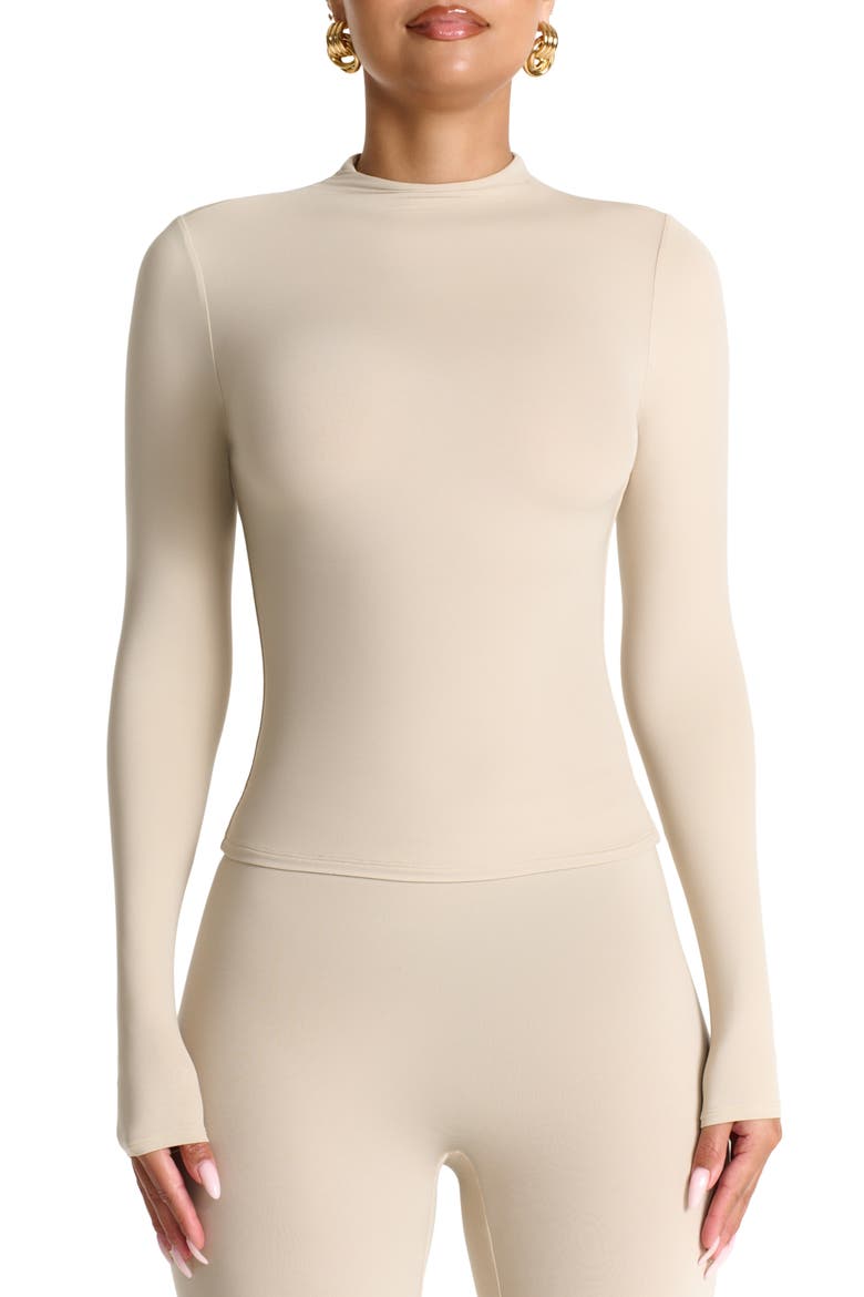 Mock Neck Top, Main, color, TAUPE
