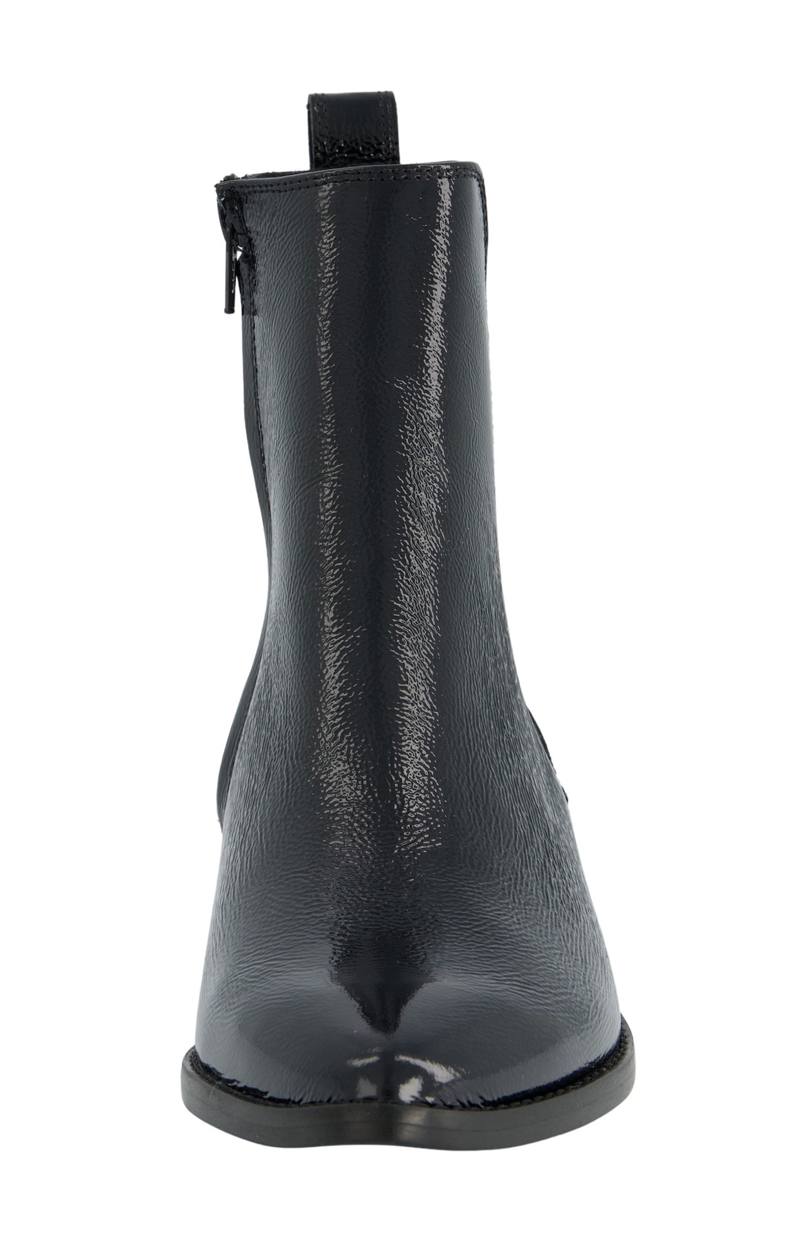Paul Green Celina Pointed Toe Bootie, Alternate, color, Black Crinkled Patent