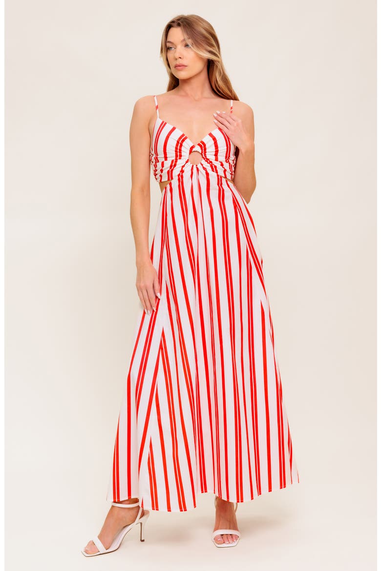Stripe Maxi Dress, Alternate, color, WHITE RED