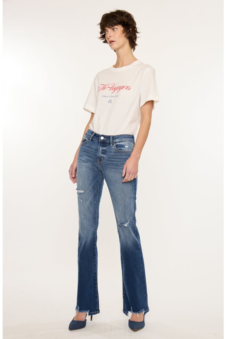 Kendra Essentials Low Rise Bootcut Jeans, Alternate, color, Medium Dark