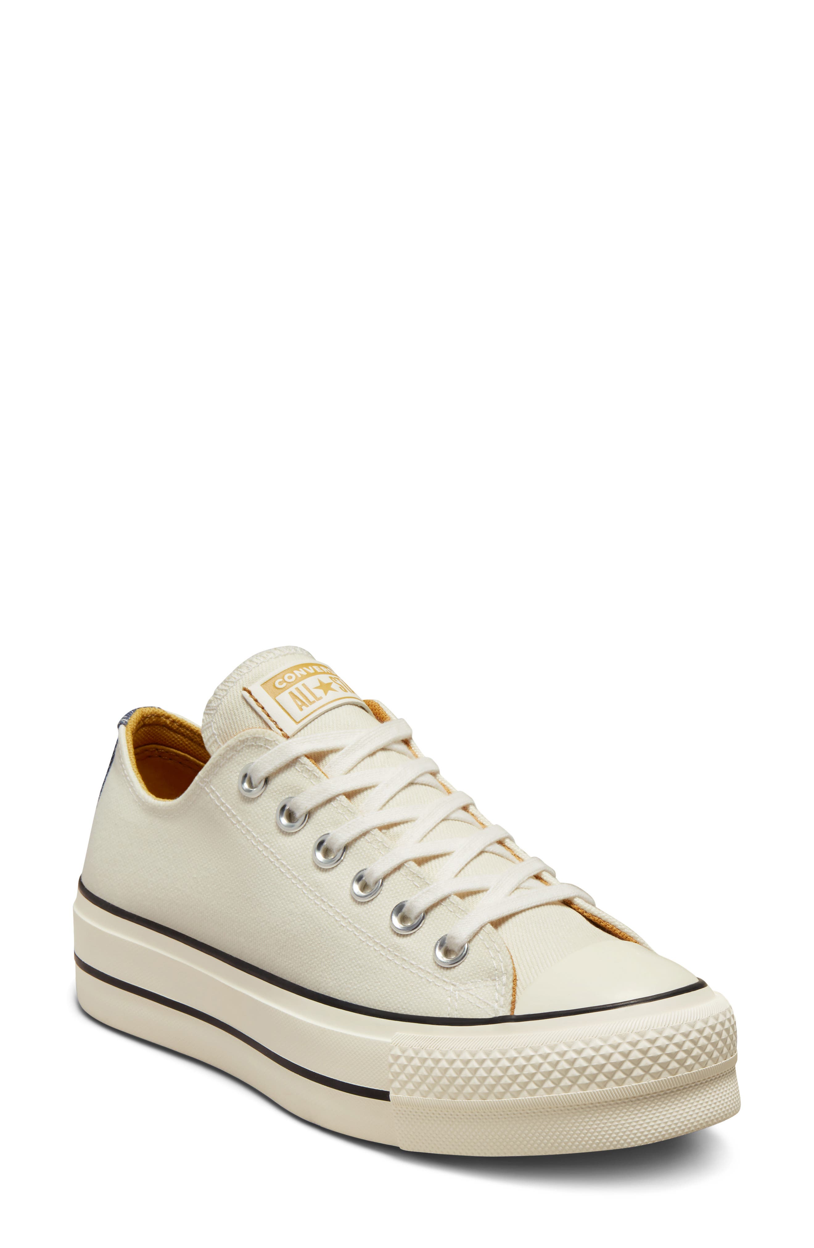 Chuck Taylor® All Star® Lift Low Top Platform Sneaker, Main, color, EGRET/ NAVY/ BURNT HONEY