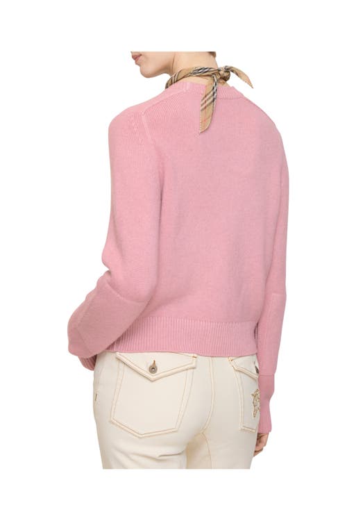 Burberry Constance Cashmere Crewneck Sweater In Pink