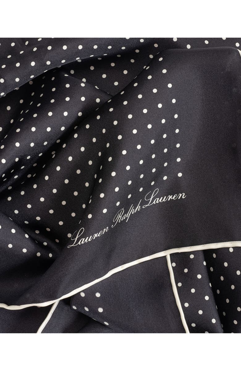 Lauren Ralph Lauren Polka Dot Square Silk Scarf, Alternate, color, 