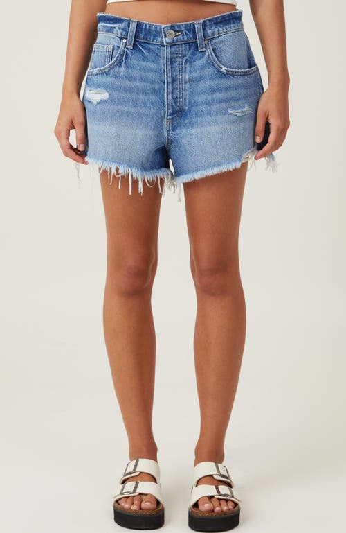 Cotton On Original Cut Off Denim Short In Blue Haze Rip