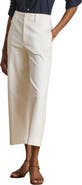 Lauren Ralph Lauren Cotton Stretch Twill Crop Wide Leg Pants