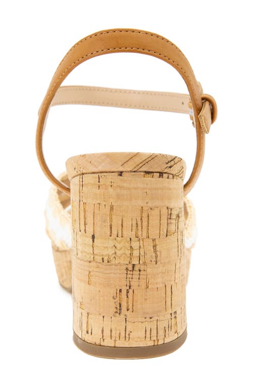 Kenneth Cole Reaction Reeva Platform Sandal In White Raffia
