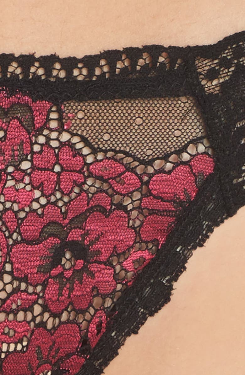 Hanky Panky Bright Rose Petal Thong, Alternate, color, 