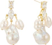 Untamed Petals Astoria Freshwater Pearl Drop Earrings