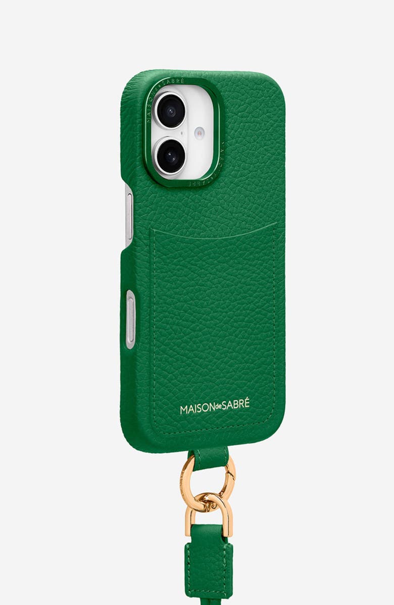 MAISON de SABRÉ Sling Phone Case, Alternate, color, Emerald Green