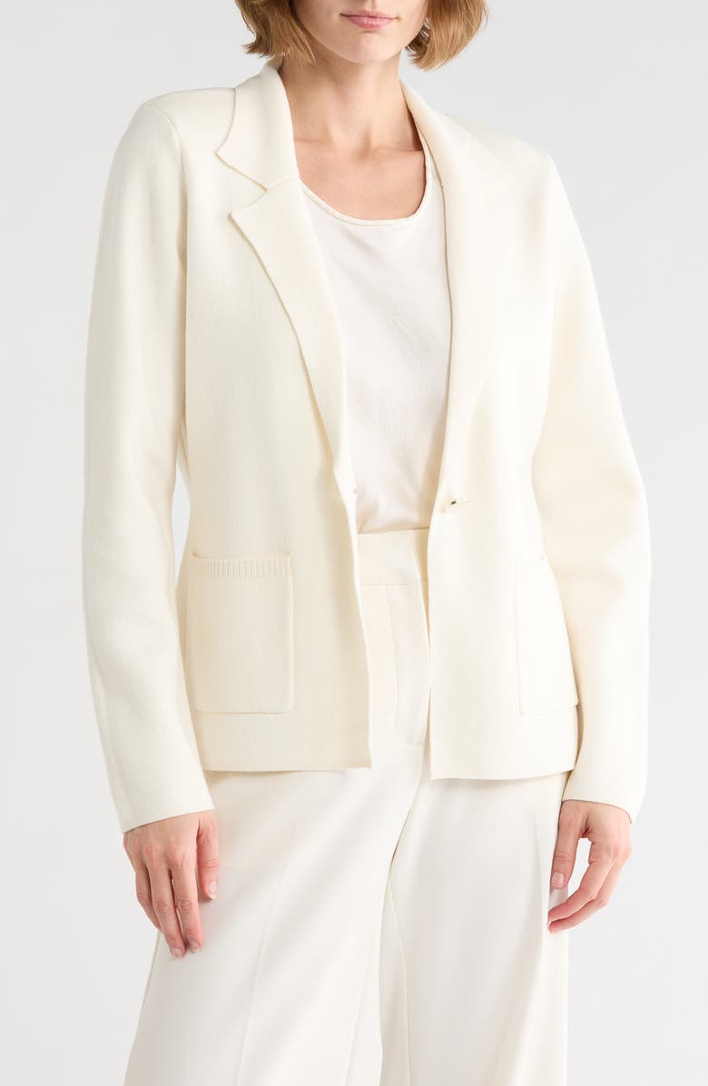KAY UNGER SPORTSWEAR Sweater Blazer, Main, color, Egret