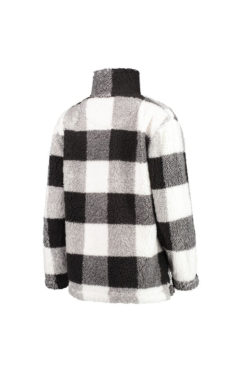 G-III 4HER BY CARL BANKS Women's G-III 4Her by Carl Banks Black Cleveland Browns Sherpa Plaid Quarter-Zip Jacket, Alternate, color, 