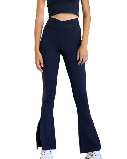 Port De Bras Cross Alexa Flare Legging In Black In Black