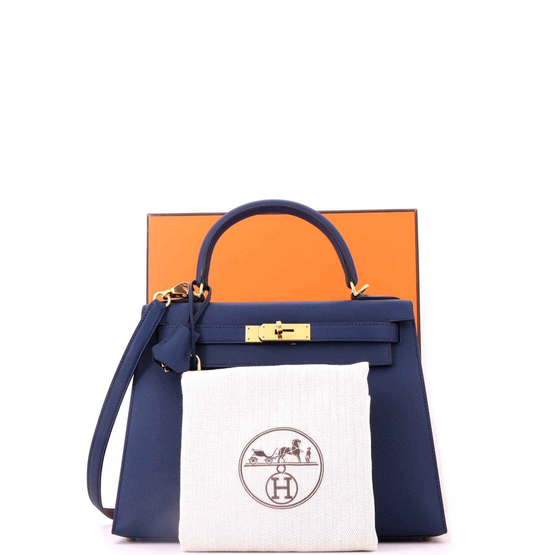 Kelly Handbag Blue Epsom with Gold Hardware 28, Alternate, color, Blue