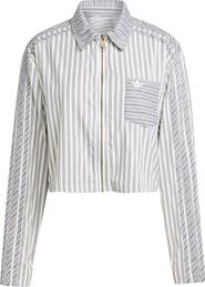 adidas Originals Stripe Crop Zip-Up Shirt