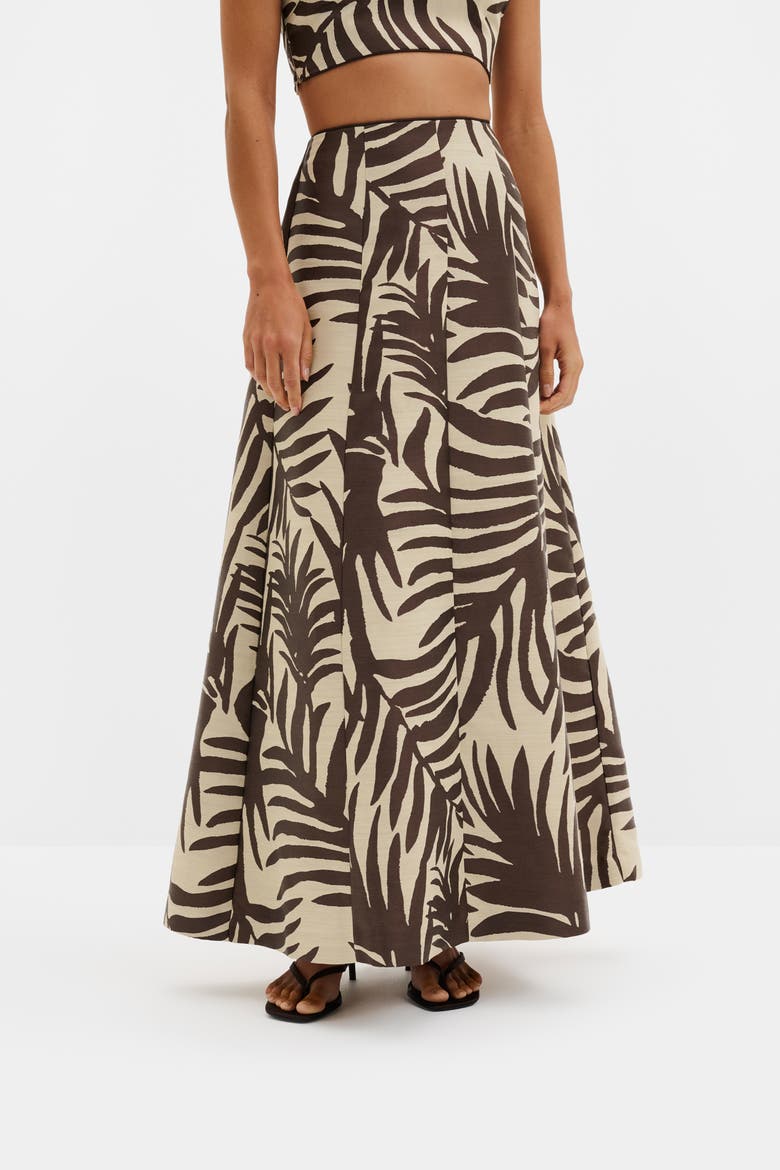 Meline Jacquard Midi Skirt, Main, color, Burnt Leaf