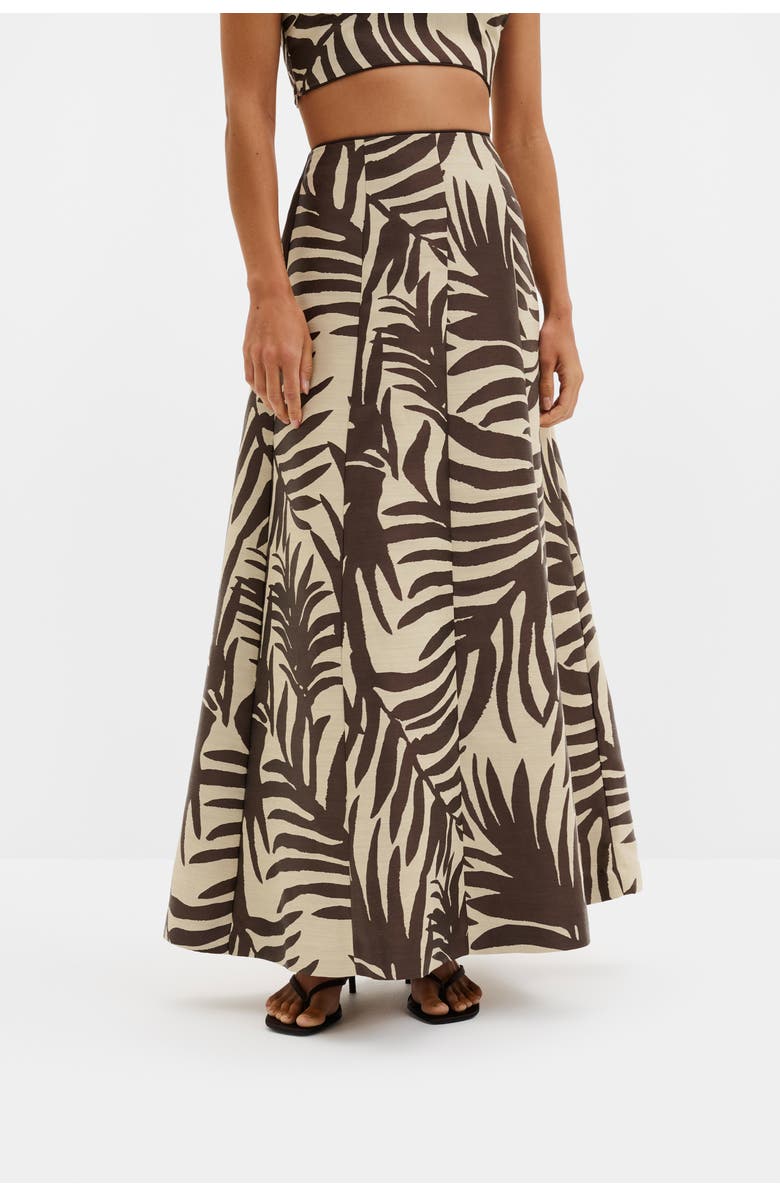 Malina Meline Jacquard Midi Skirt, Main, color, Burnt Leaf