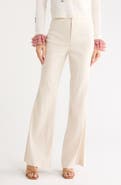 ALICE + OLIVIA Linden High Waist Linen Blend Flare Leg Pants