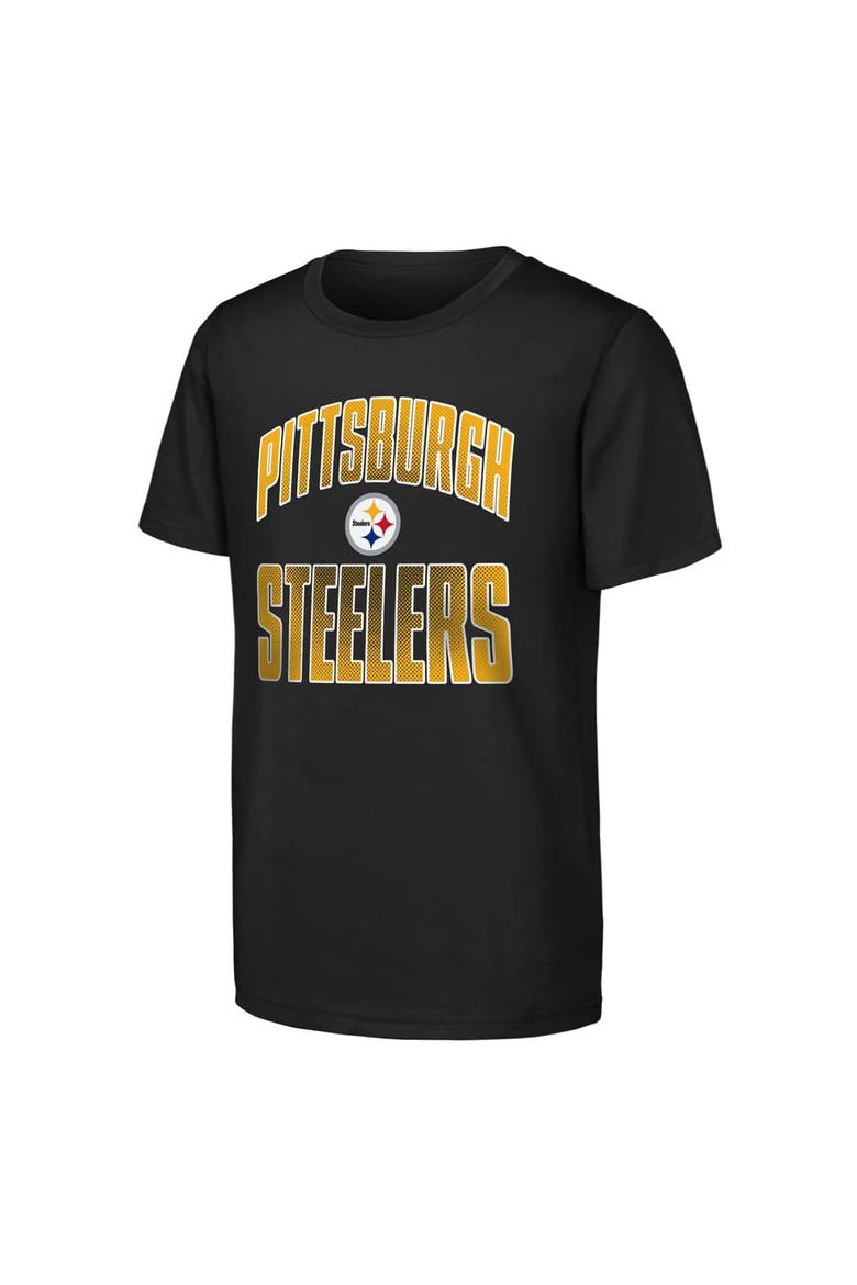 Youth Outerstuff  Black Pittsburgh Steelers Never Quit 2-Pack T-Shirt Set, Alternate, color, Black