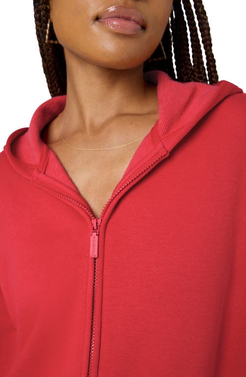 Florence By Mills Cozy Crush Oversize Zip Hoodie In Red