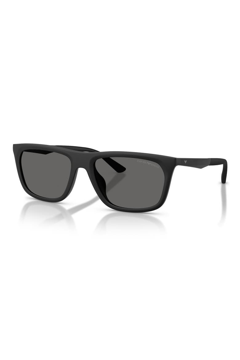 57mm Pillow Sunglasses, Alternate, color, MATTE BLACK / LIGHT GREY