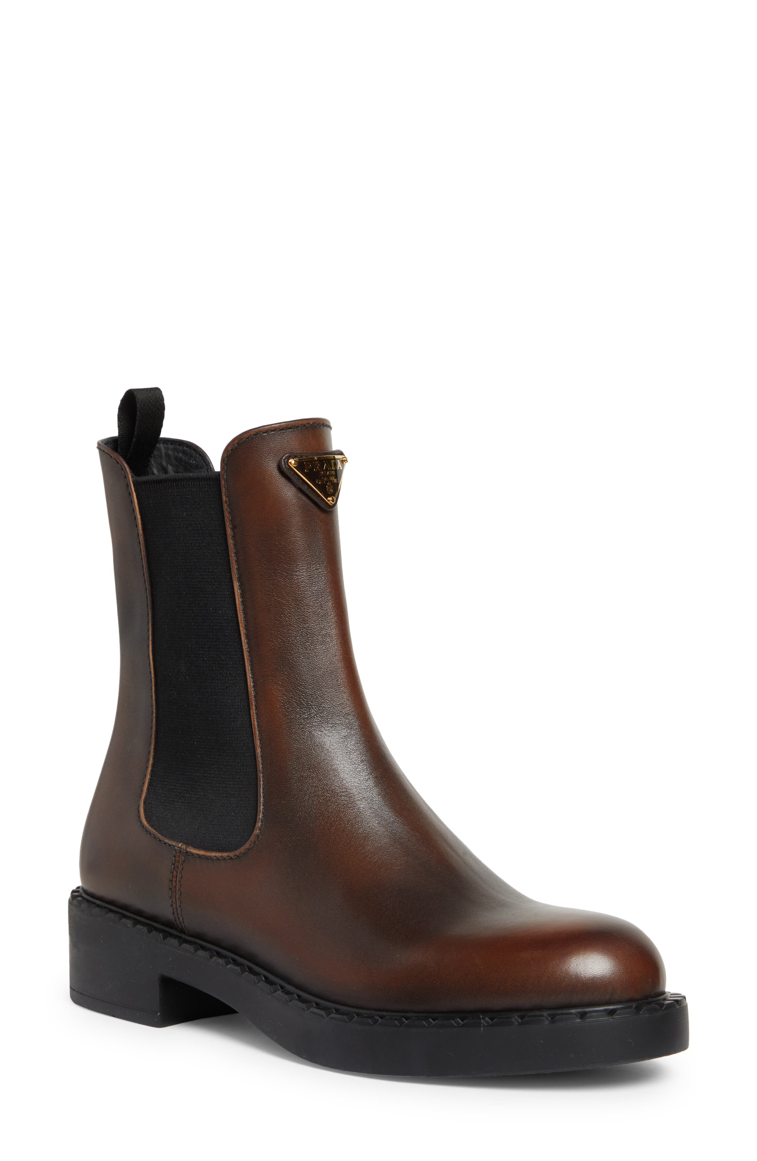 Prada Chocolate Chelsea Boot, Main, color, 