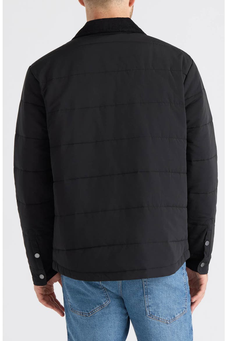 Davie Mixed Media Quilted Shirt Jacket, Alternate, color, BLACK