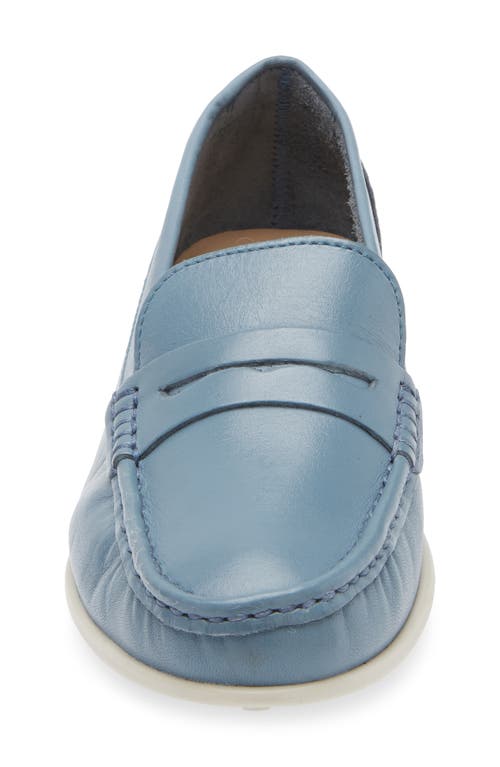 Marc Joseph New York Hamptons Penny Loafer In Frost Blue Napa/white Sole