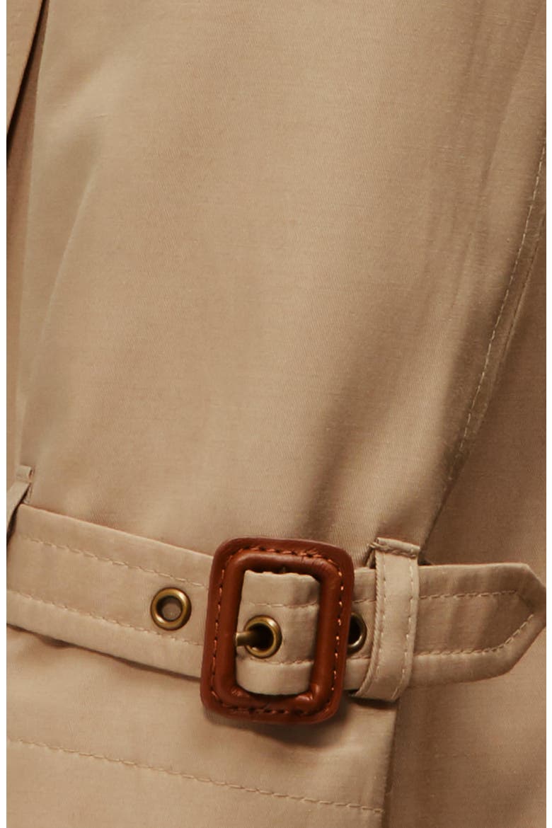 Double Breasted Long Hooded Trench Coat, Alternate, color, SAND