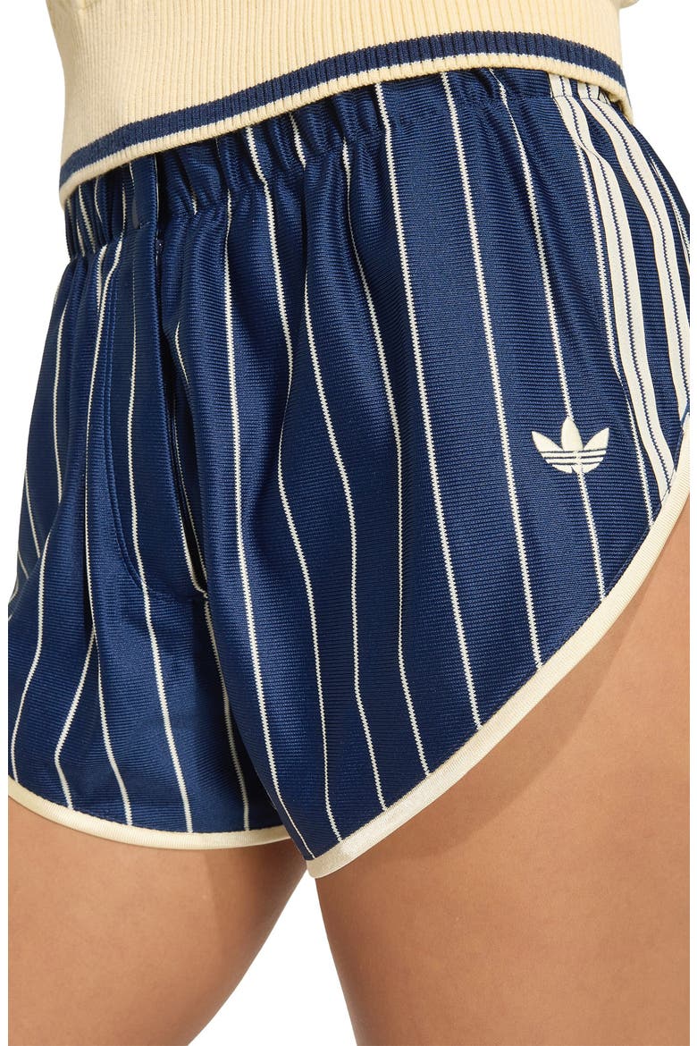Pinstripe High Waist Shorts, Alternate, color, NIGHT INDIGO/ WARM VANILLA