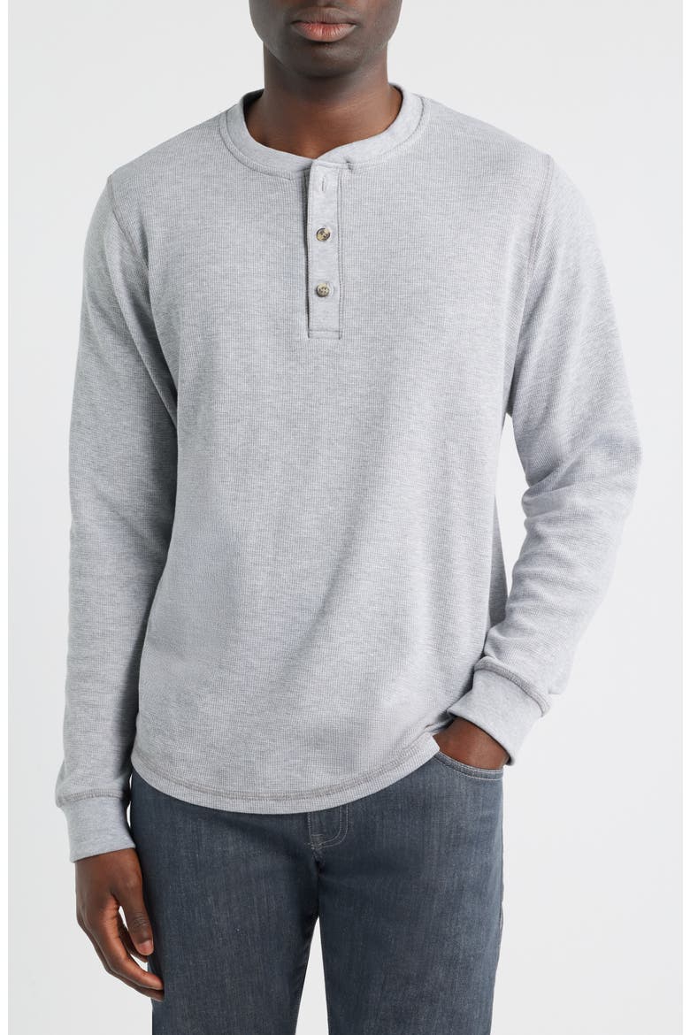 Calico Waffle Stitch Henley, Main, color, LIGHT GREY HEATHER