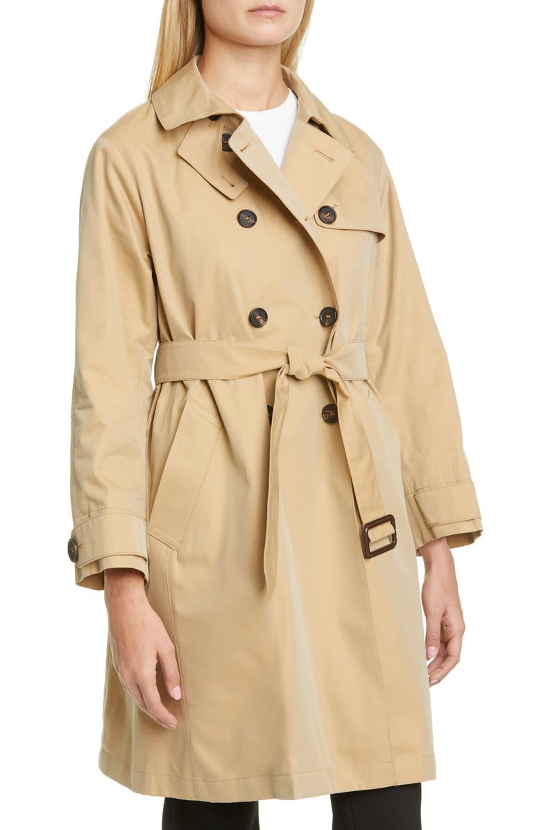 Max Mara Water Repellent Cotton Trench Coat with Removable Lining, Alternate, color,