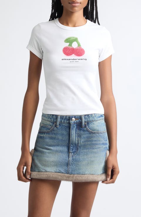 Cherry Graphic Fitted T-Shirt