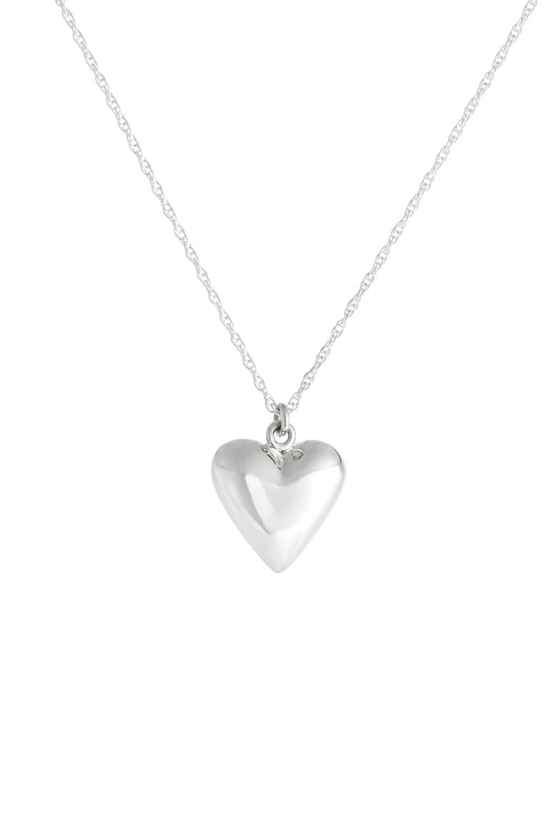 Petite Heart Pendant Necklace, Main, color, STERLING SILVER