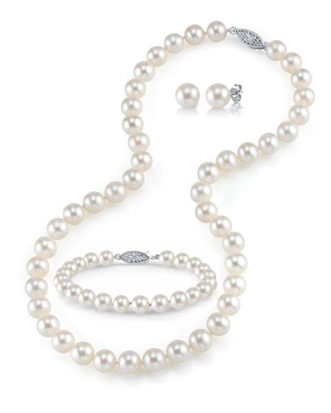 Freshwater Pearl Necklace, Bracelet & Earrings