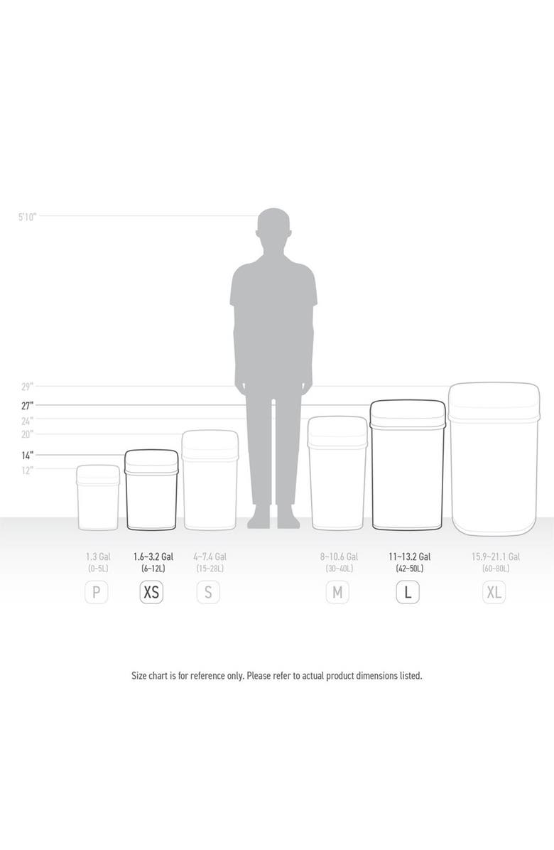 NINESTARS 50L & 8L Silver Motion Sensor Trash Can 2-Piece Set - 13.2 Gallons/2.1 Gallons, Alternate, color, Silver Black