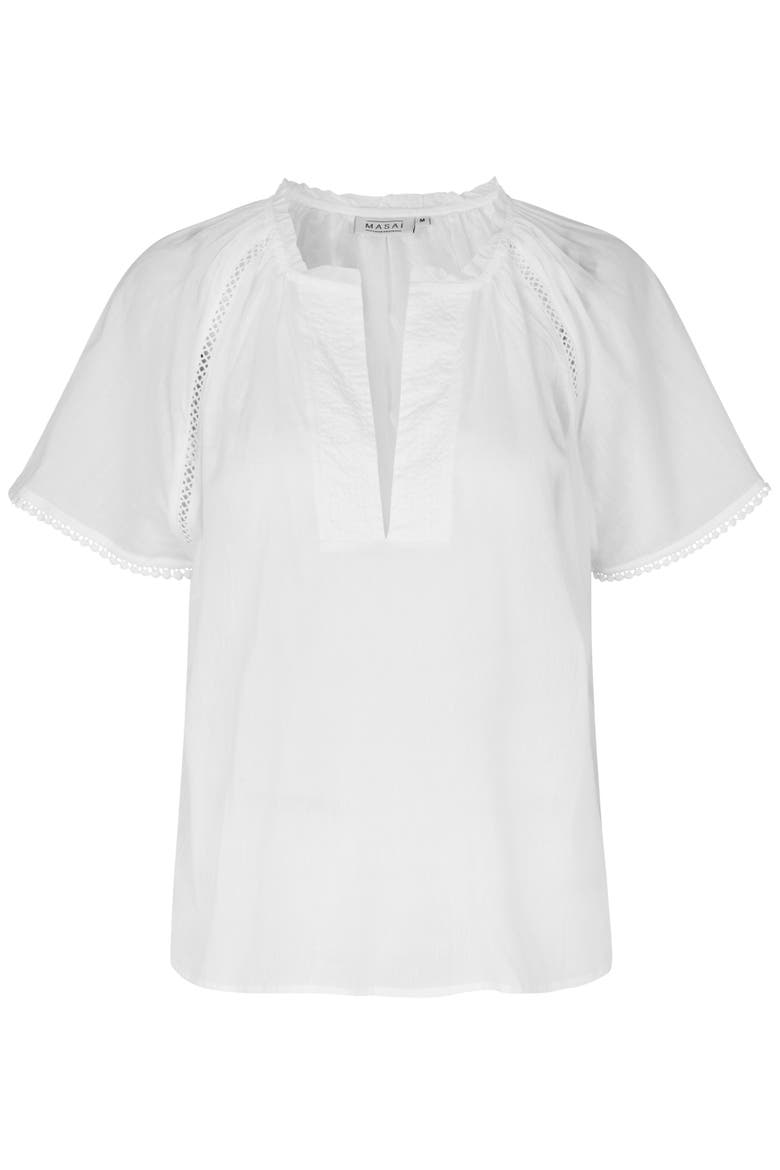 Mabriselle V-Neck Top, Alternate, color, White